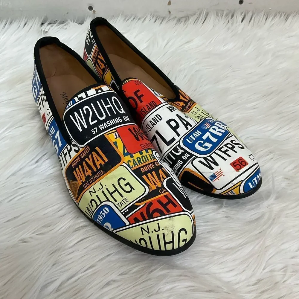 NEW Meijiana multi color License Plate Print Slip On Loaders 10